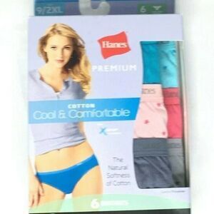 Hanes Premium Women's 6pk Cool Comfortable Cotton Bikini With X-Temp